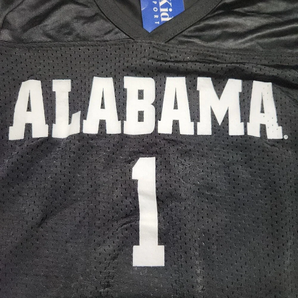Kids Sports Alabama 1 Football Jersey Youth M 10-12 Black Polyester Pakistan 139
